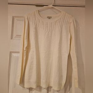 TALBOTS Cream Round Neck Lightweight Sweater Size Small New With Tags